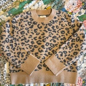 Abercrombie & Fitch Leopard Print Sweater in Tan and Black